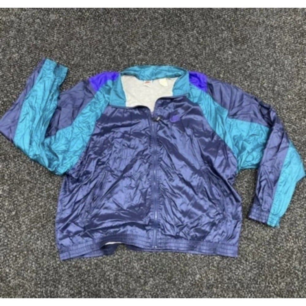 Vintage 90s nike full zip jacket windbreaker grape - mens medium
